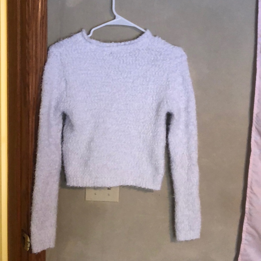 Fluffy white sweater!